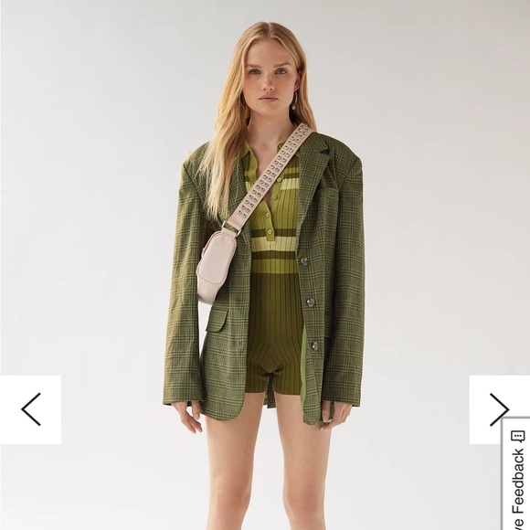 Urban Outfitters BDG Striped Knit Sweater Romper Jumper Blue Retro Y2K Medium - Picture 3 of 4